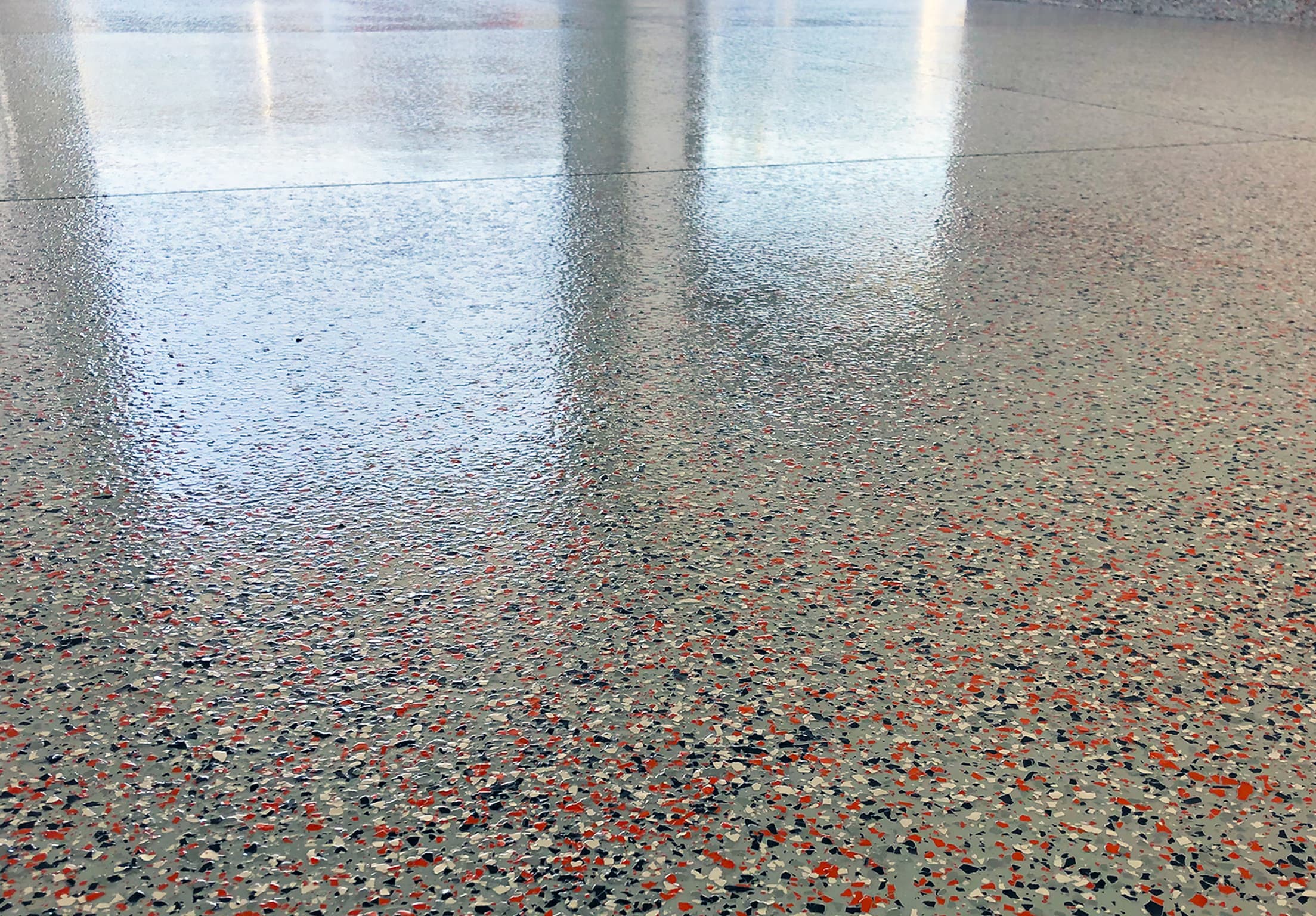 Polyaspartic garage floor coating Florida — high gloss